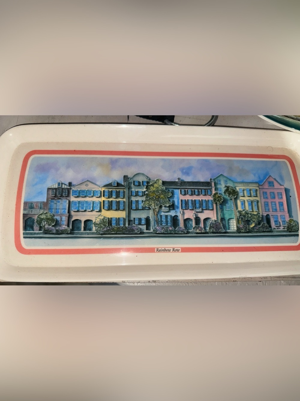 Charleston “Rainbow Row” Decorative Tray Serving Tray Southern Charm Home Decor